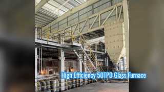 Αποτελεσματικές λύσεις φούρνου τήξης γυαλιού 50TPD βιομηχανικής χρήσης